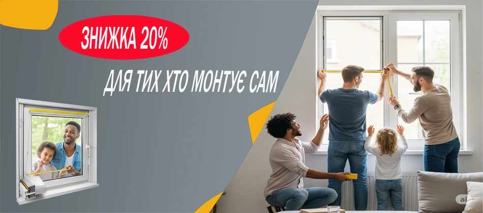 Акція 20% для тих хто монтує сам
